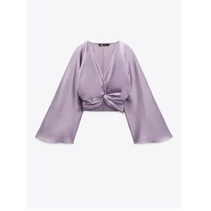New zara satin knotted effect top! With tags!